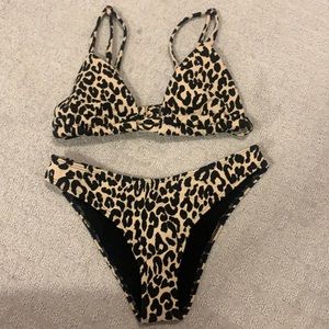 cheetah print bikini set